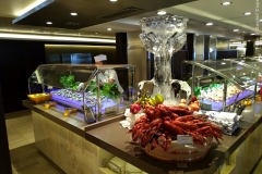 Durante nossa viagem, chegamos a presenciar um buffet de frutos do mar com lagosta, caranguejo e ostra à vontade!