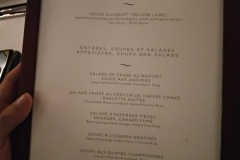 O Norwegian Joy também conta com o tradicional restaurante de especialidade francês da NCL, chamado Le Bistrô. Esse é o cardápio do local...