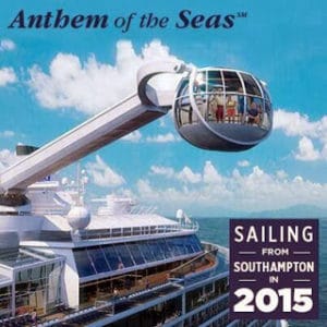 Anthem of the Seas fará roteiros a partir da Inglaterra e Flórida