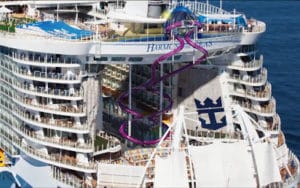 Royal Caribbean revela detalhes do mais alto toboágua em navios de cruzeiro